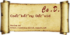 Csákány Dávid névjegykártya