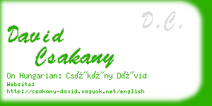 david csakany business card